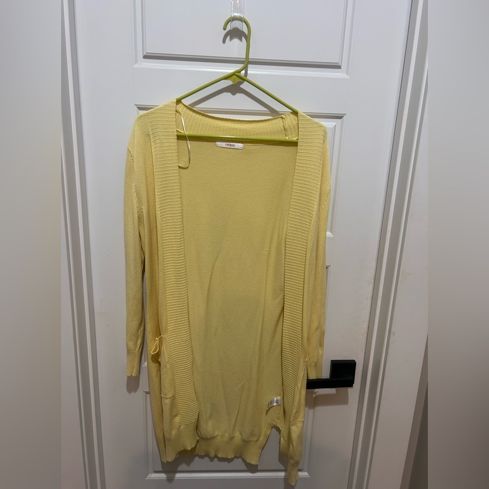 Butter yellow open duster cardigan!